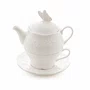 Set de Cha de Porcelana New Bone Butterfly Flower 3 Pecas