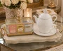 Set de Cha de Porcelana New Bone Butterfly Flower 3 Pecas