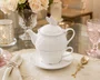Set de Cha de Porcelana New Bone Butterfly Flower 3 Pecas
