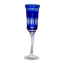 Taça de Champagne de Cristal Lapidado Azul Und