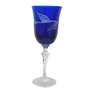 Taça de Cristal para Água 460ml Azul Escuro Selo Prata