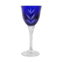 Taça de Cristal para Licor 60ml Azul Escuro Selo Prata