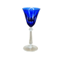Taça de Licor de Cristal Lapidado Azul Und