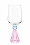 Taca Diamond para Vinho Cristal Azul e Rosas 06 Pecas