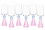 Taca Diamond para Vinho Cristal Azul e Rosas 06 Pecas