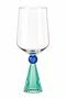Taca Diamond para Vinho Cristal Verde e Azul 6pcs