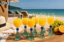 Taca Diamond para Vinho Cristal Verde e Azul 6pcs