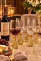 Taca Diamond Vinho Cristal Amerelo e Ambar 06 Peças