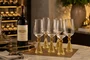 Taca Diamond Vinho Cristal Amerelo e Ambar 06 Peças