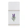 Toalha Branca com Faixa Branca Bordada Lavanda - Mameg