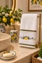Toalha de Lavabo com a Aplicaçao Limão Siciliano Bordado Positano.