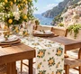 Trilho de Mesa em Tecido Estampado com Toque de Llinho Positano - Mameg