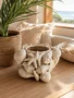 Vaso Decorativo em Cerâmica com Relevo Marinho/bege - In Casa