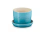 Vaso para Ervas com Bandeja 14cm Azul Caribe - Le Creuset