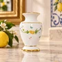 Vaso Porcelana Branca com Detalhes de Limão Positano - Mameg