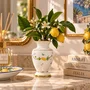 Vaso Porcelana Branca com Detalhes de Limão Positano - Mameg