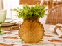 Vaso Vidro Flor Amarelo 14,5 X 7 X 15cm - Tuut