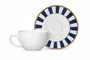 Xicara Cafe Br com Pires Stripe Azul 06 Unidades