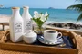 Xicara Cafe Br com Pires Stripe Azul 06 Unidades