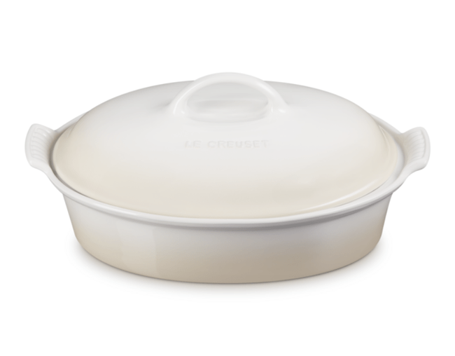 Travessa Oval com Tampa 36cm Heritage Meringue - Le Creuset